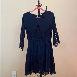 Navy Blue Lace Dress